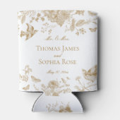 金ゴールドトイレデジュイヴィンテージフローラ結婚式の引き出物 缶クーラー (裏面)