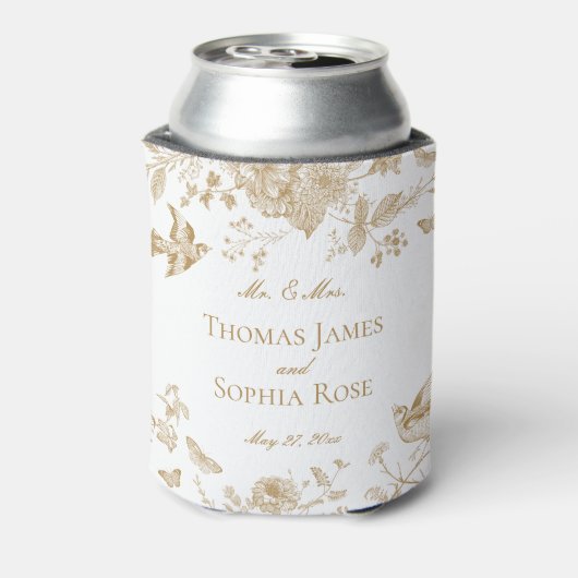 金ゴールドトイレデジュイヴィンテージフローラ結婚式の引き出物 缶クーラー (缶裏面)