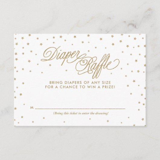 金ゴールドトゥインクルスターズおむつラッフルチケット エンクロージャーカード (正面)