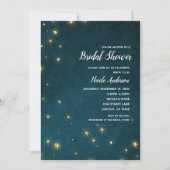 金ゴールドトゥインクルスターズシアルスカイブライダルシャワー 招待状 (正面)