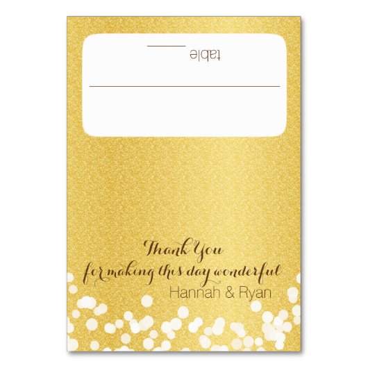 金ゴールドトゥインクルライトデザイン テーブルナンバー (正面)