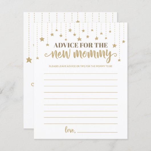 金ゴールドトゥインクルリトルスターシャワーアドバイスfor New Mom (正面/裏面)