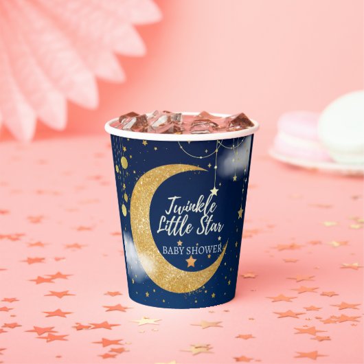 金ゴールドトゥインクルリトルスタードリーミー赤ちゃんシャワー 紙コップ (インサイチュ)