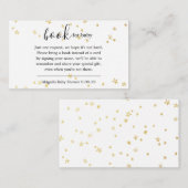 金ゴールドトゥインクルリトルスターブックリクエスト赤ちゃんシャワー エンクロージャーカード (正面/裏面)
