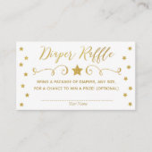 金ゴールドトゥインクルリトルスターベビーおむつラッフルカード エンクロージャーカード (正面)