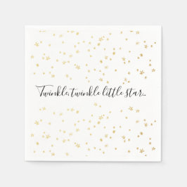 金ゴールドトゥインクルリトルスターベビーシャワー紙ナプキンス スタンダードカクテルナプキン