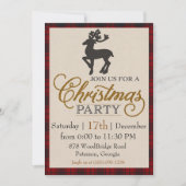 金ゴールドトナカイのクリスマスパーティー 招待状 (正面)