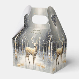 金ゴールドトナカイのホリデーギフトボックス フェイバーボックス