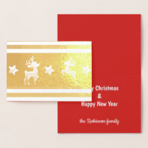 金ゴールドトナカイカスタムのグリーティングカード