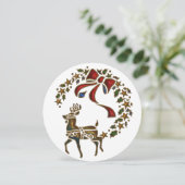 金ゴールドトナカイ放射能ラウンドクリスマス シーズンカード (スタンド正面)