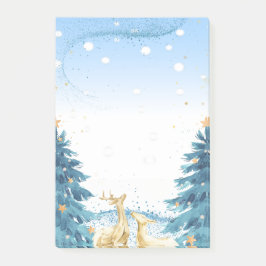 金ゴールドトナカイ青い松 ポストイット