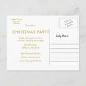 金ゴールドトナカイ・クリスマス | ウィンターホリデーパーティー 案内ポストカード (裏面)