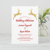 金ゴールドトナカイ | クリスマス | ウェディング 招待状 (スタンド正面)