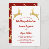 金ゴールドトナカイ | クリスマス | ウェディング 招待状 (正面/裏面)