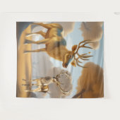 金ゴールドトナカイMalabar栗マネーツリータペストリー タペストリー (正面(横))