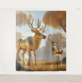 金ゴールドトナカイMalabar栗マネーツリータペストリー タペストリー (正面)