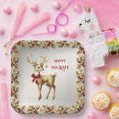 金ゴールドトナディアホリデイ紙プレート ペーパープレート (パーティー)