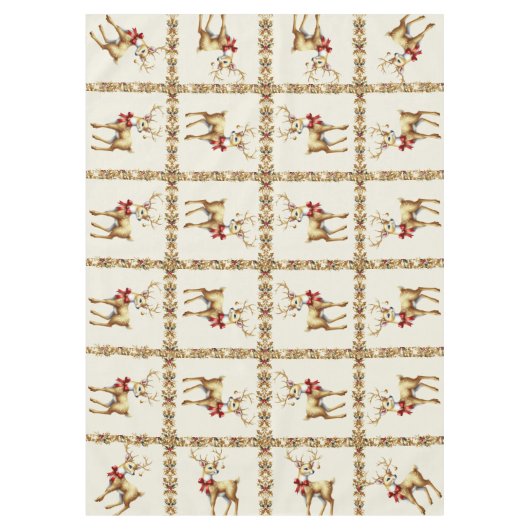 金ゴールドトナディアホリデーテーブルクロス テーブルクロス (正面)