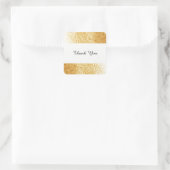 金ゴールドトフェイクーングリッターありがとう スクエアシール (バッグ)