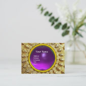金ゴールドトラキア円盤モノグラムパープルアメジスト宝石 名刺 (スタンド正面)