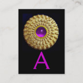 金ゴールドトラキア円盤モノグラムパープルアメジスト宝石 名刺 (裏面)