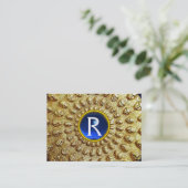 金ゴールドトラシアン円盤モノグラムブルーサファイアジェム 名刺 (スタンド正面)