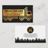 金ゴールドトラックトレーラーサイネージロジスティクス 名刺 (正面/裏面)