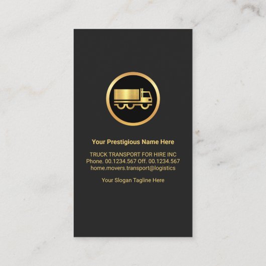 金ゴールドトラック物流クロスロード輸送 名刺 (裏面)