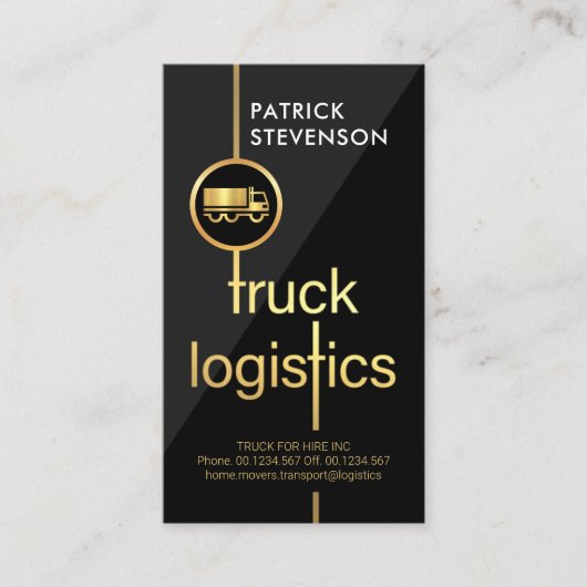 金ゴールドトラック物流クロスロード輸送 名刺 (正面)