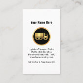 金ゴールドトラック矢印ロジスティクスドライバー 名刺 (裏面)