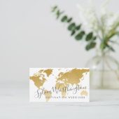 金ゴールドトラベルの世界地図 名刺 (スタンド正面)
