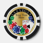 金ゴールドトランプのポーカー夜 | DIY文字 ポーカーチップ (正面)