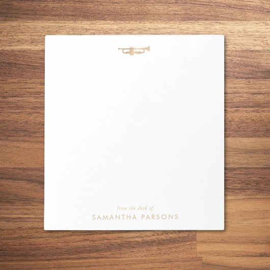 金ゴールドトランペットシンプル音楽エレガント先生 ノートパッド