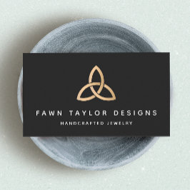 金ゴールドトリニティーノットケルト記号 名刺