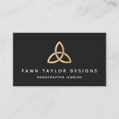 金ゴールドトリニティーノットケルト記号 名刺 (正面)