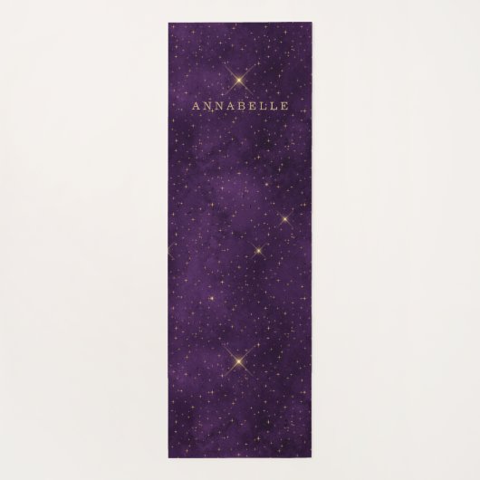 金ゴールドトリプルムーンパープルシナパーソナライズされたル ヨガマット (裏面)