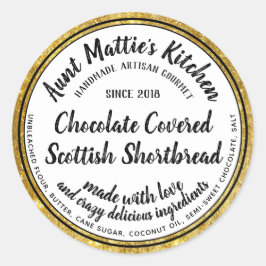 金ゴールドトリミングアーティザングルメ成分食品ラベル ラウンドシール