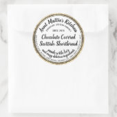 金ゴールドトリミングアーティザングルメ成分食品ラベル ラウンドシール (バッグ)