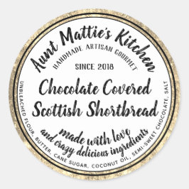 金ゴールドトリミングアーティザングルメ成分食品ラベル ラウンドシール