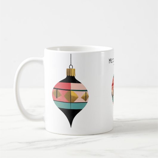 金ゴールドトリミングヴィンテージオーナメントミッドセンチュリー コーヒーマグカップ (左)