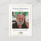 金ゴールドトリムお祝いのライフ祈りの言葉カード 名刺 (正面)