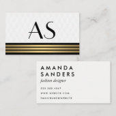 金ゴールドトリムクラシックモノグラムプラッシュダイヤモンド 名刺 (正面/裏面)