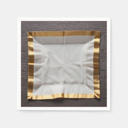 金ゴールドトリムナプキン スタンダードカクテルナプキン (正面)