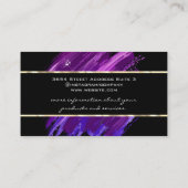 金ゴールドトリム | 紫色のブラシストローク 名刺 (裏面)