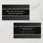 金ゴールドトリム |行スタイリッシュ列 名刺 (正面/裏面)