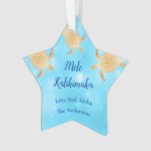 金ゴールドトルズメレカリキマカハワイアンクリスマス オーナメント (正面)