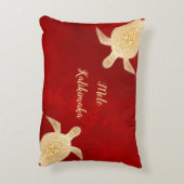 金ゴールドトルズメレカリキマカハワイアンレッド アクセントクッション (裏面(縦))