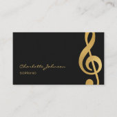 金ゴールドトレブルクレフ、 音符記号プロフェッショナルミュージシャン歌手 名刺 (正面)
