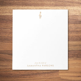 金ゴールドトレブルシンプルクレフ、 音符記号エレガント音楽先生 ノートパッド