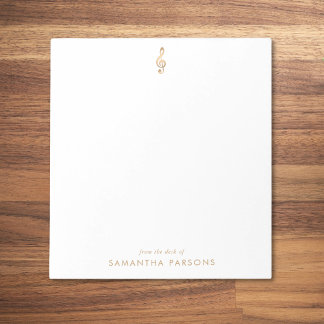金ゴールドトレブルシンプルクレフ、 音符記号エレガント音楽先生 ノートパッド